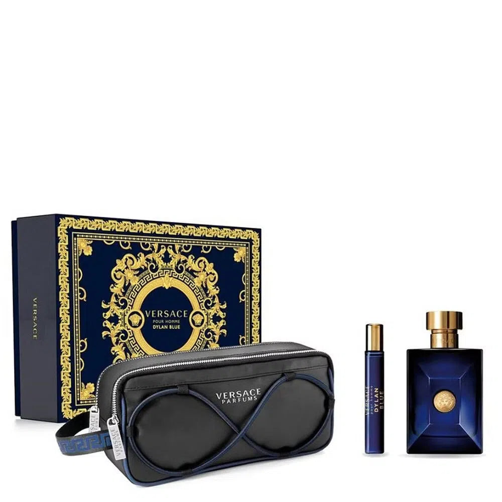 Estuche Versace Dylan Blue Pour Homme EDT (M) / 3 Pc SP 100 ml; EDT 10 ml; Bolsa - 1 - Privé Perfumes Honduras