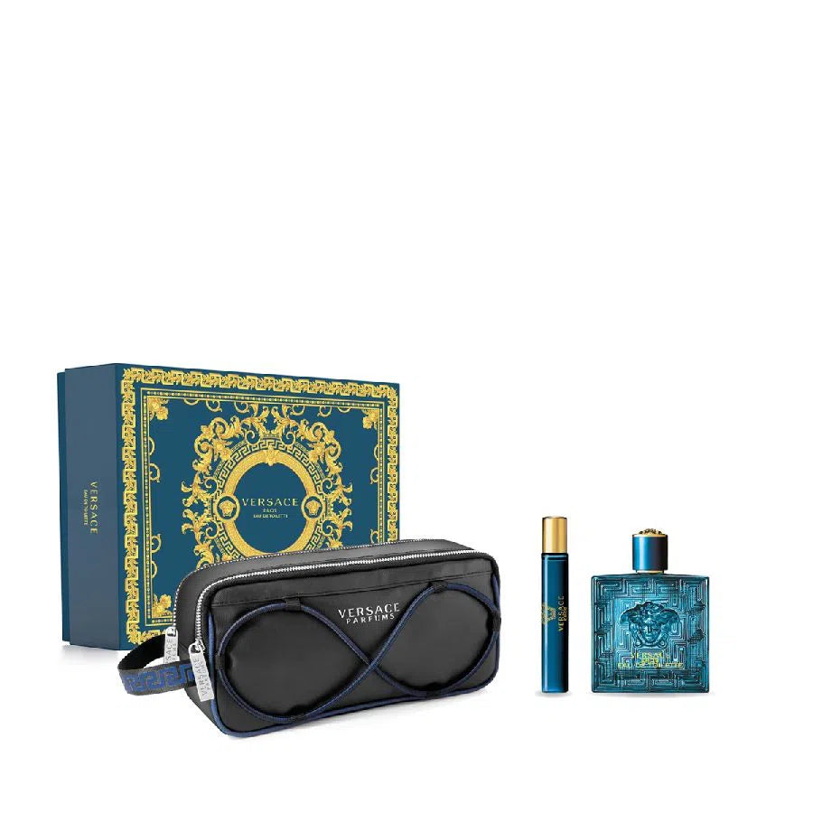 Estuche Versace Eros EDT (M) / 3 Pc SP 100 ml; SP 10 ml; Pouch - 1 - Privé Perfumes Honduras