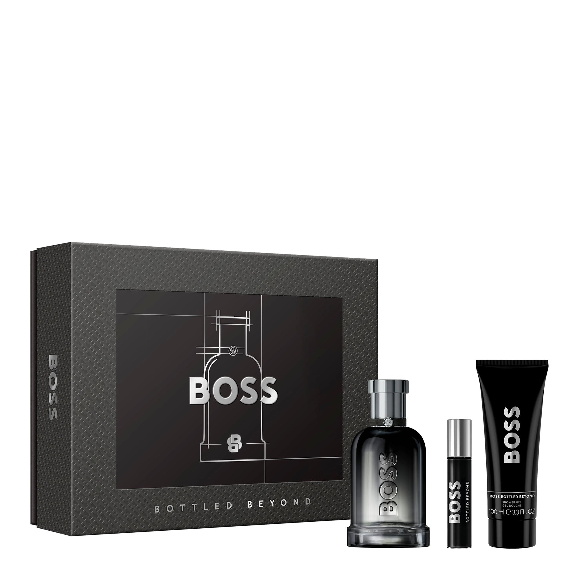 Estuche Hugo Boss Boss Bottled Beyond EDP (M) / 3 Pc SP 100 ml; SG 100 ml; SP 10 ml - 1 - Privé Perfumes Honduras