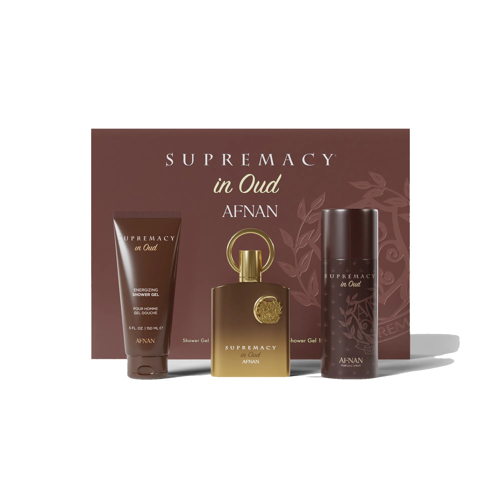 Perfume Afnan Supremacy In Oud EDP (U) / 3 Pc Set 100 ml; SG 150 ml; DEO 75 gr - 1 - Privé Perfumes Honduras