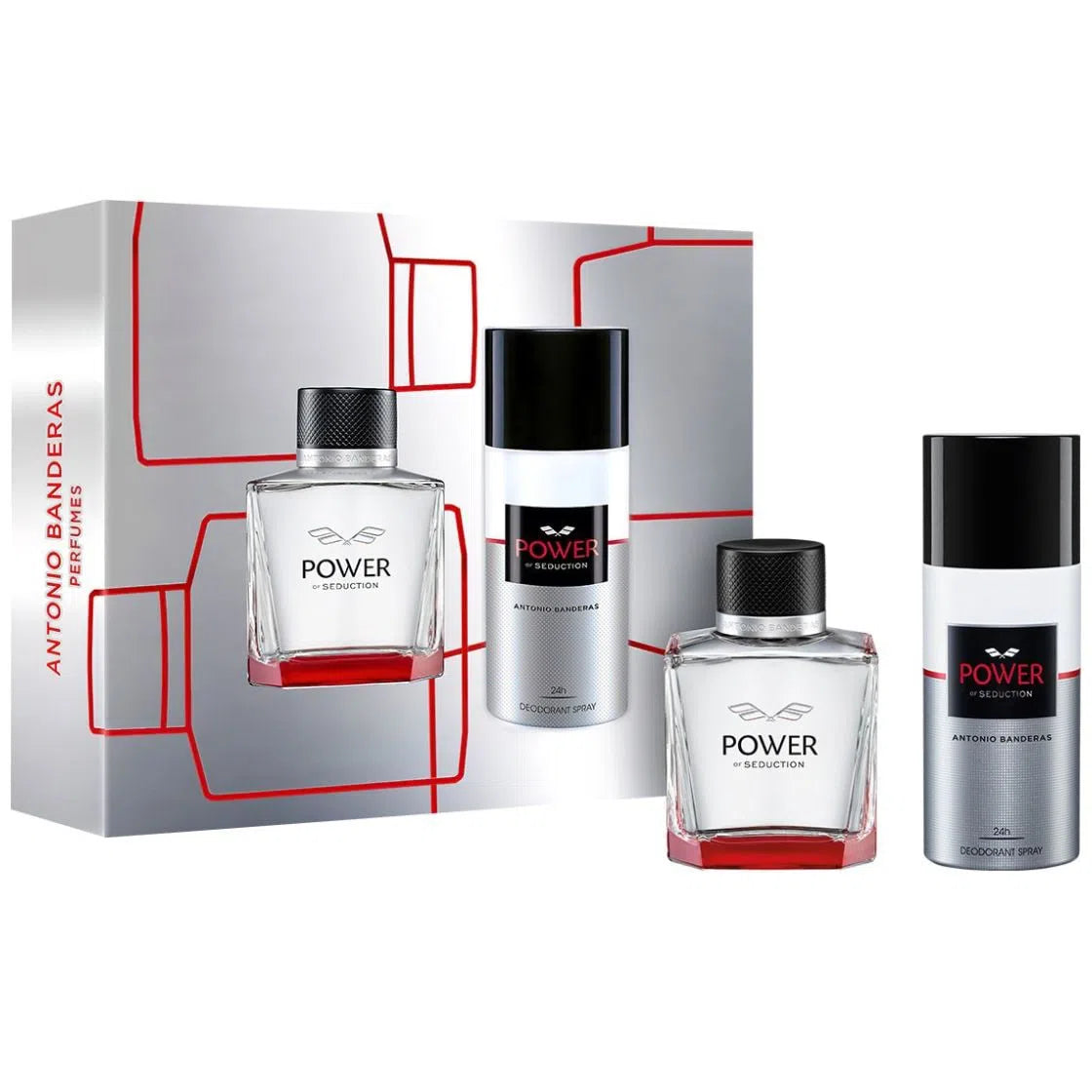 Estuche Antonio Banderas Power of Seduction EDT (M) / 2 Pc SP 100 ml; DEO 150 ml - 8411061067468- 1 - Prive Perfumes Honduras