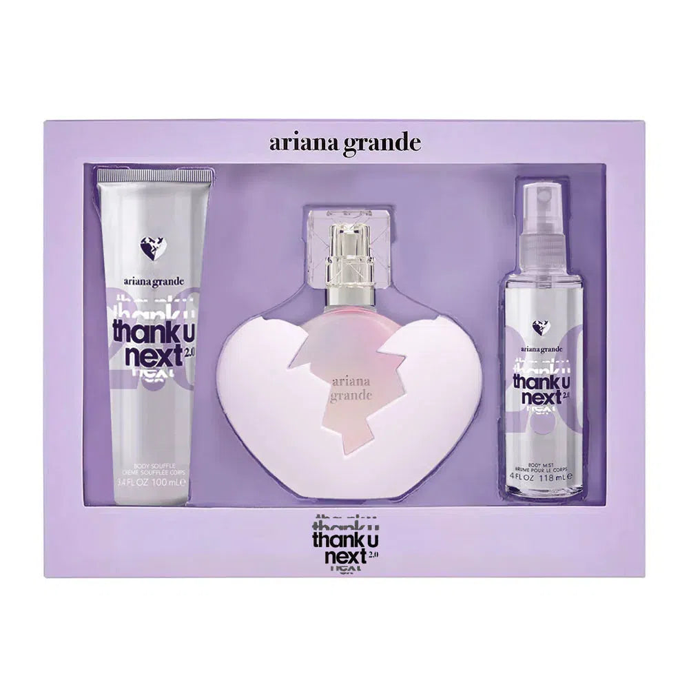 Estuche Ariana Grande Thank U Next 2.0 EDP (W) / 3Pc SP 100 ml; BM 118 ml; BL 100 ml - 810101502507- 1 - Prive Perfumes Honduras