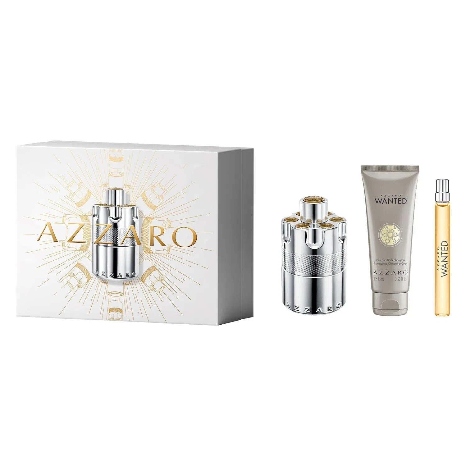 Estuche Azzaro Wanted EDP (M) / 3 Pc SP 100 ml; H&BS 75 ml; SP 10 ml - 3614274163575- 1 - Prive Perfumes Honduras