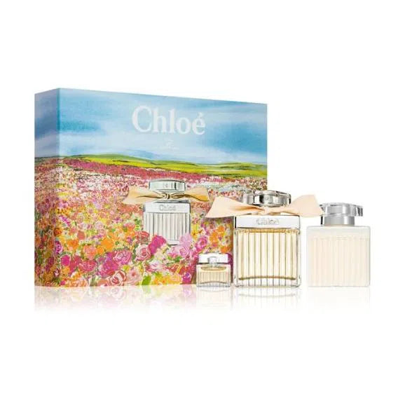 Estuche Chloe Chloe EDP (W) / 3 Pc SP 75ml; BL 100ml; EDP SP 5ml Mini - 3616304098208- 1 - Prive Perfumes Honduras