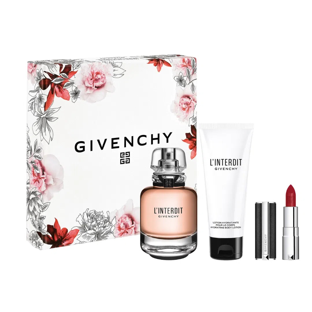 Estuche Givenchy L'Interdit EDP (W) / 3 Pc SP 80 ml; BL 75 ml; Lipstick - 3274872467286- 1 - Prive Perfumes Honduras