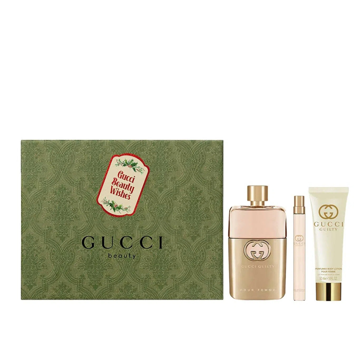 Estuche Gucci Guilty Pour Femme EDP (W) / 3 Pc SP 90 ml; BL 50 ml ; SP 10 ml - 3616303784775- 1 - Prive Perfumes Honduras