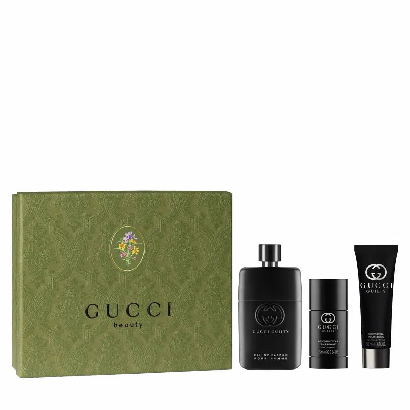 Estuche Gucci Guilty Pour Homme EDP (M) / 3 Pc SP 90 ml; SG 50 ml; DEO - 3616304957024- 1 - Prive Perfumes Honduras