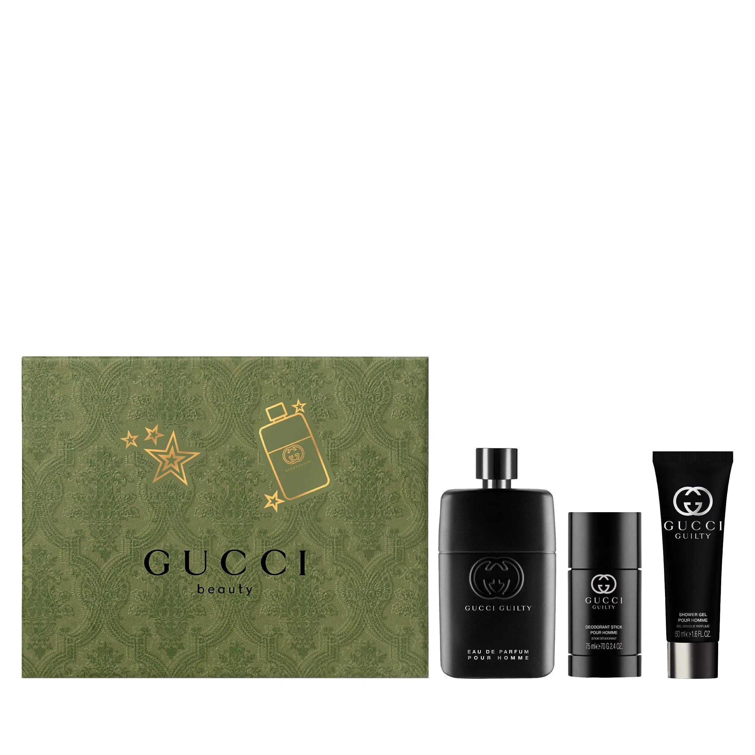 Estuche Gucci Guilty Pour Homme EDP (M) / 3 Pc SP 90 ml; SG 75 ml; DEO - 3616304679070- 1 - Prive Perfumes Honduras