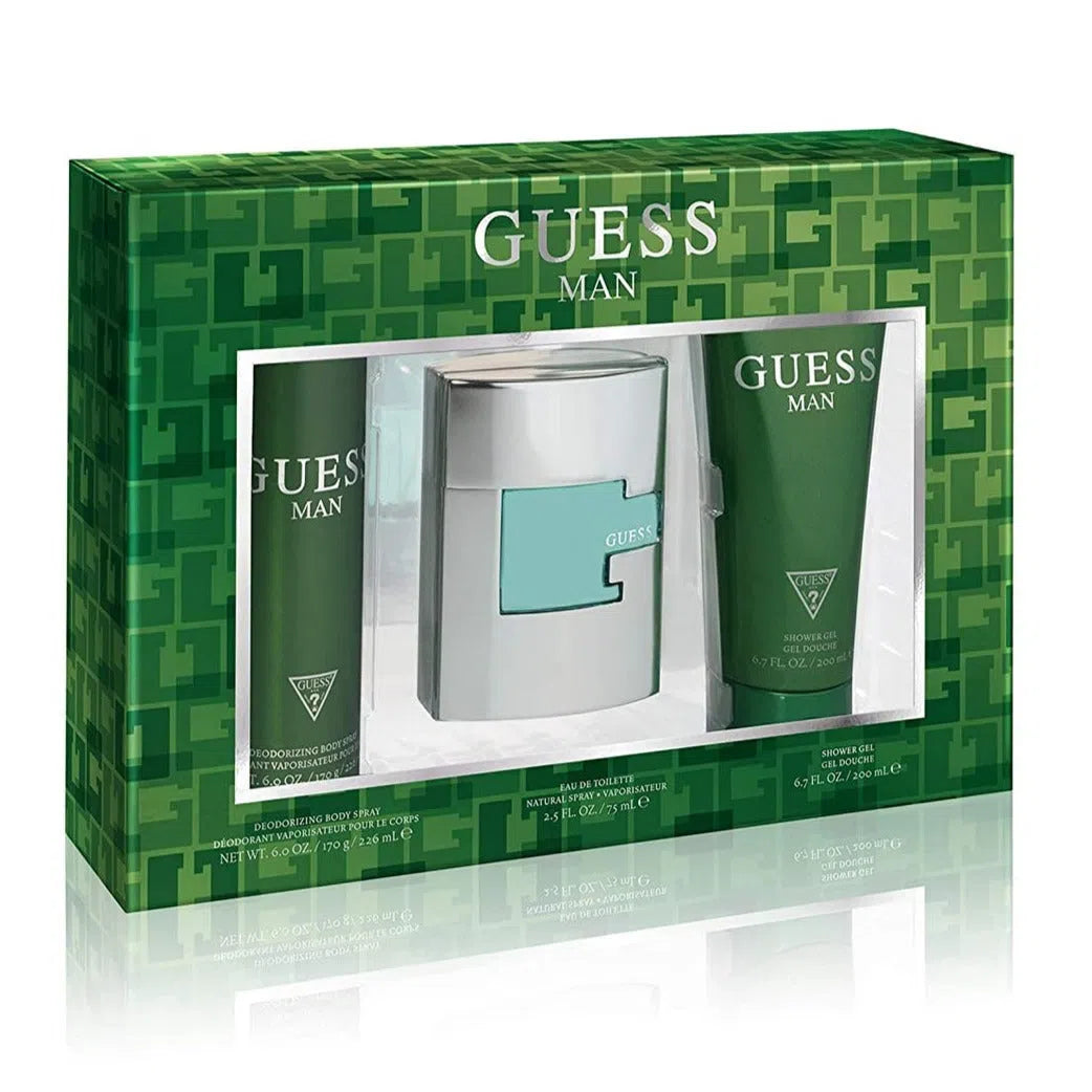 Estuche Guess Man EDT (M) / 3 Pc SP 75 ml; DEO 226 ml; SG 200 ml - 085715327970- 1 - Prive Perfumes Honduras