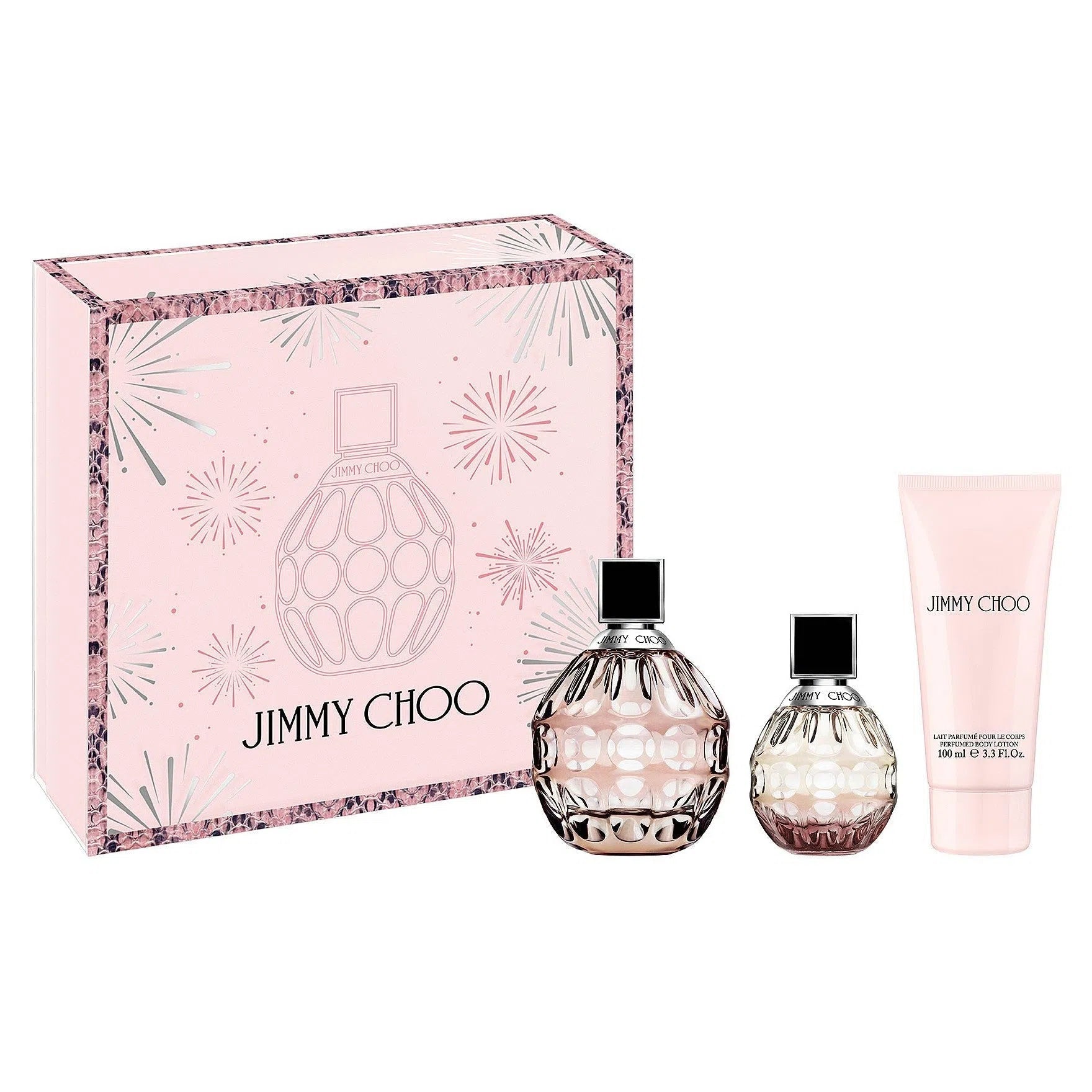 Estuche Jimmy Choo Fever EDP (W) / 3 Pc SP 100 ml; BL 100 ml; SG 100 ml - 3386460134279- 1 - Prive Perfumes Honduras