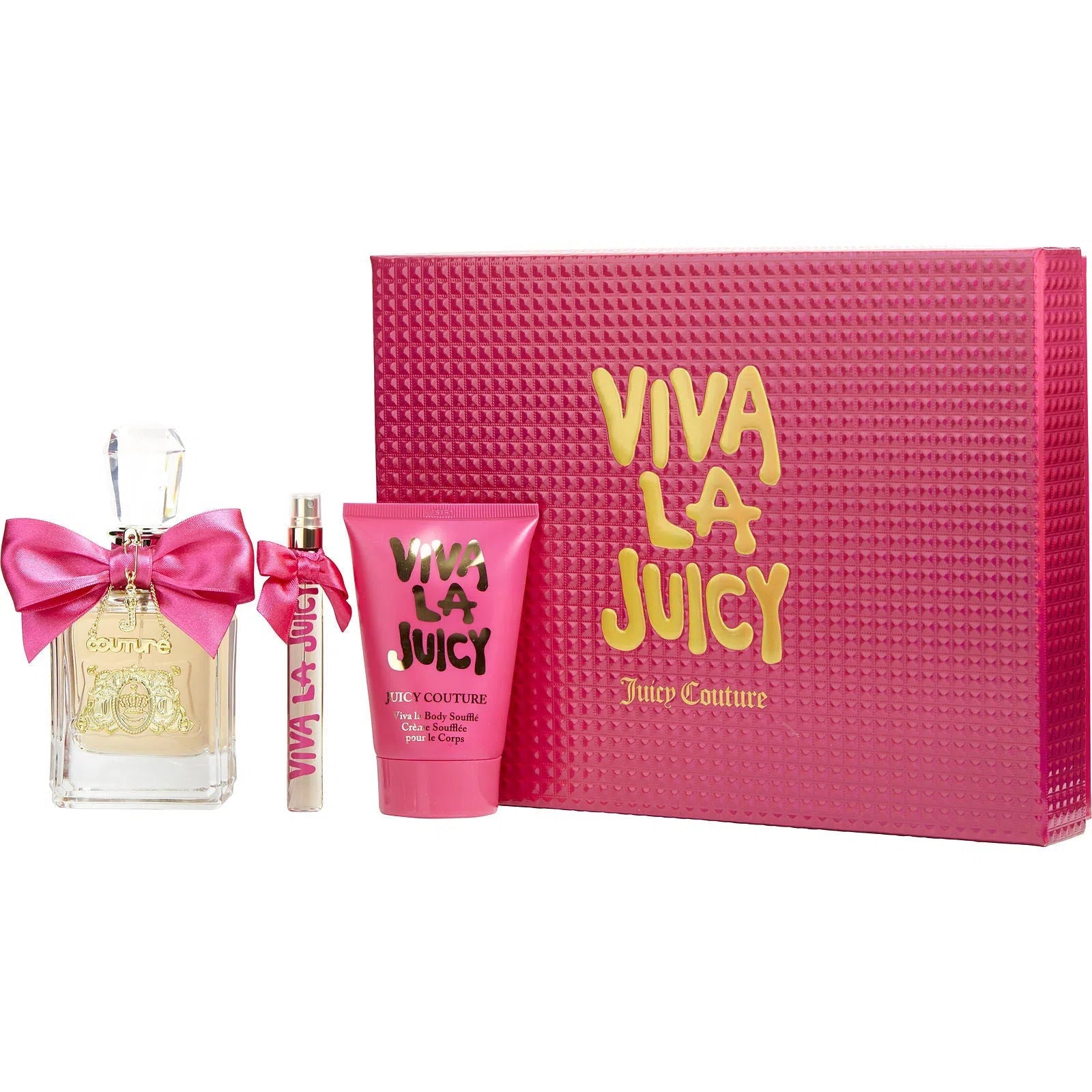 Estuche Juicy Couture Viva La Juicy EDP (W) / 3 Pc SP 100 ml; BL 125 ml; SP 10 ml - 719346264181,719346262392- 1 - Prive Perfumes Honduras