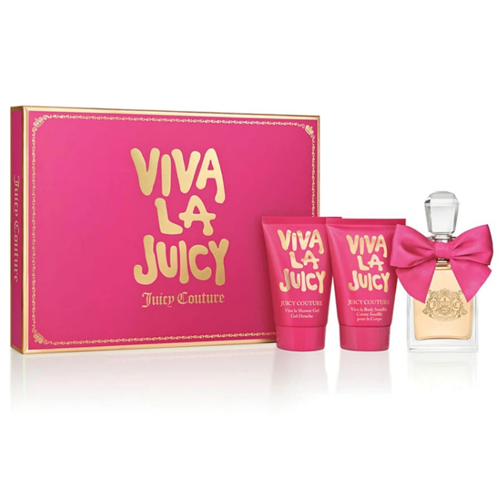 Estuche Juicy Couture Viva La Juicy EDT (W) / 3Pc SP 100 ml; SG 125 ml; BL 125 ml - 719346264396- 1 - Prive Perfumes Honduras