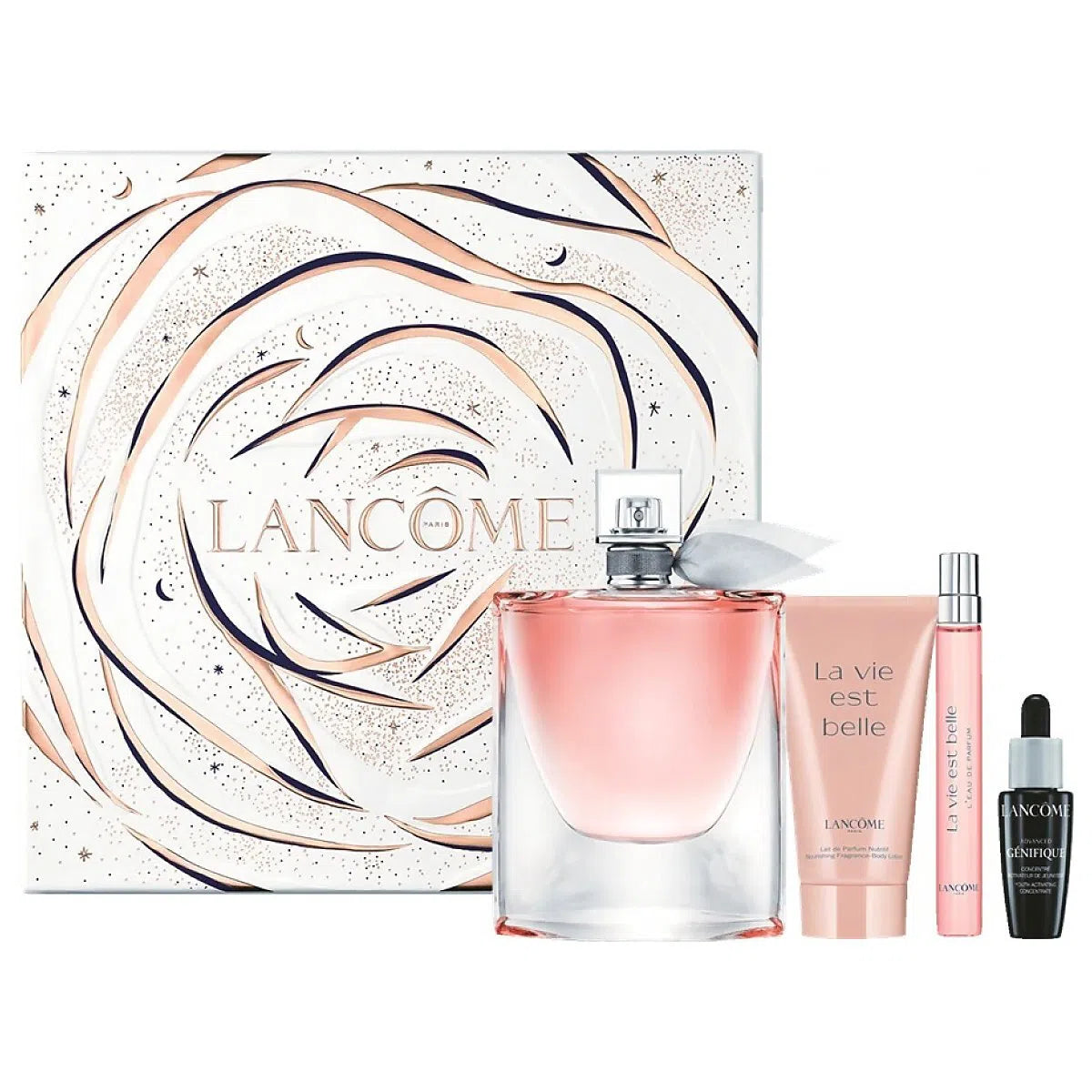 Estuche Lancôme La Vie Est Belle EDP (W) / 4 Pc SP 100 ml; BL 50 ml; SP 10 ml; SERUM 2 ml - 3614274078503- 1 - Prive Perfumes Honduras