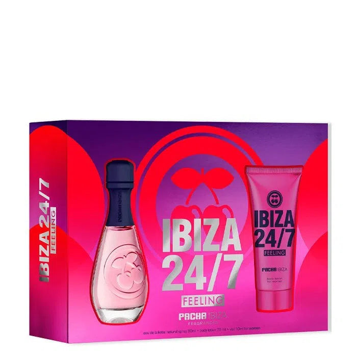 Estuche Pacha Ibiza 24/7 Feeling Her EDT (W) / 2 Pc SP 100 ml; SG 75 ml - 8411061101636- 1 - Prive Perfumes Honduras