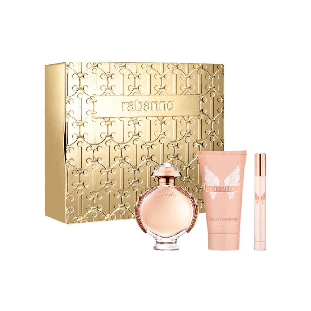 Estuche Paco Rabanne Olympea EDP (W) / 3 Pc SP 80 ml; BL 100 ml; Mini 10 ml - 3349668635399- 1 - Prive Perfumes Honduras