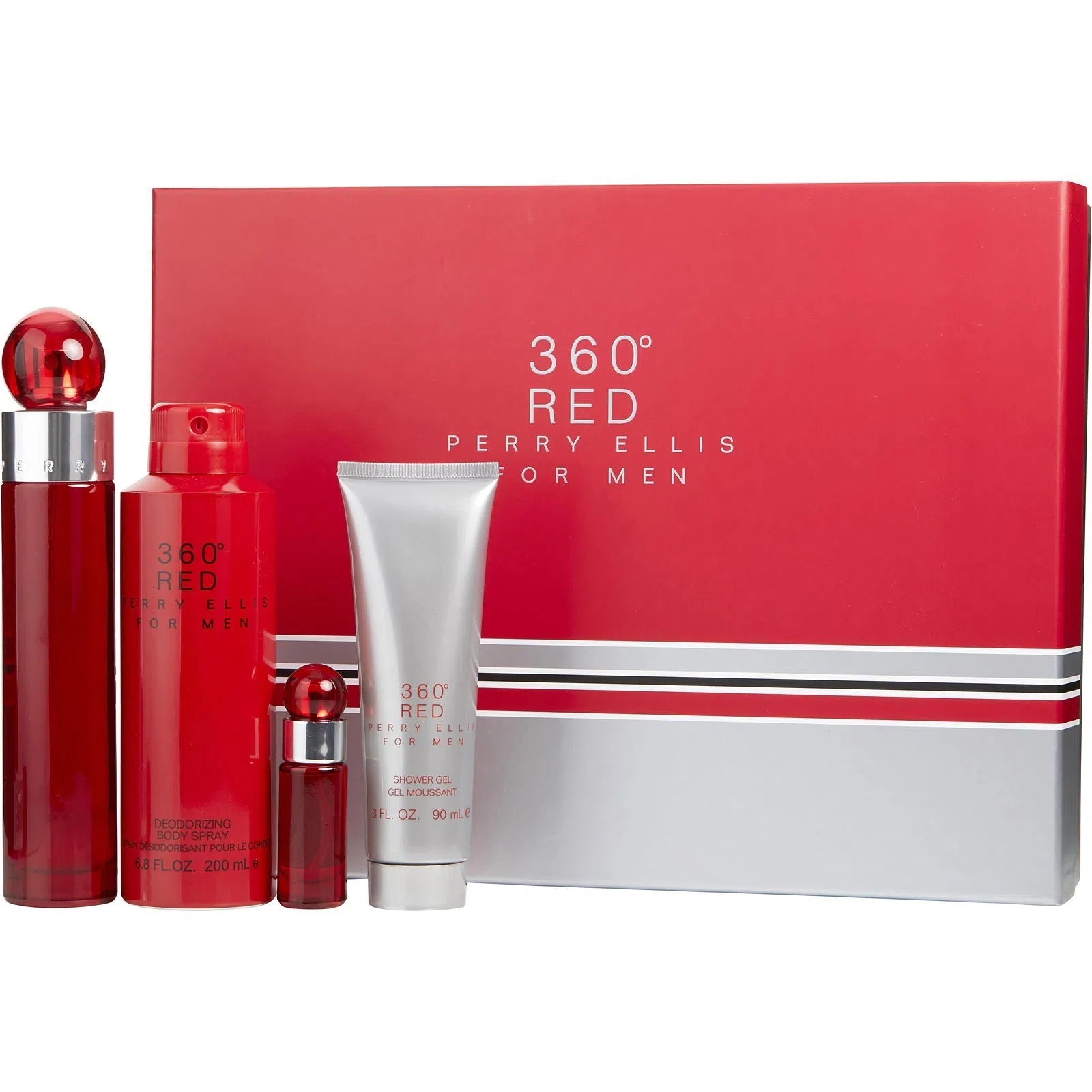 Estuche Perry Ellis 360 Red Men EDT (M) / 4 Pc SP 100 ml; BS 200 ml; SG 90 ml; SP 7.5 ml - 844061014664- 1 - Prive Perfumes Honduras