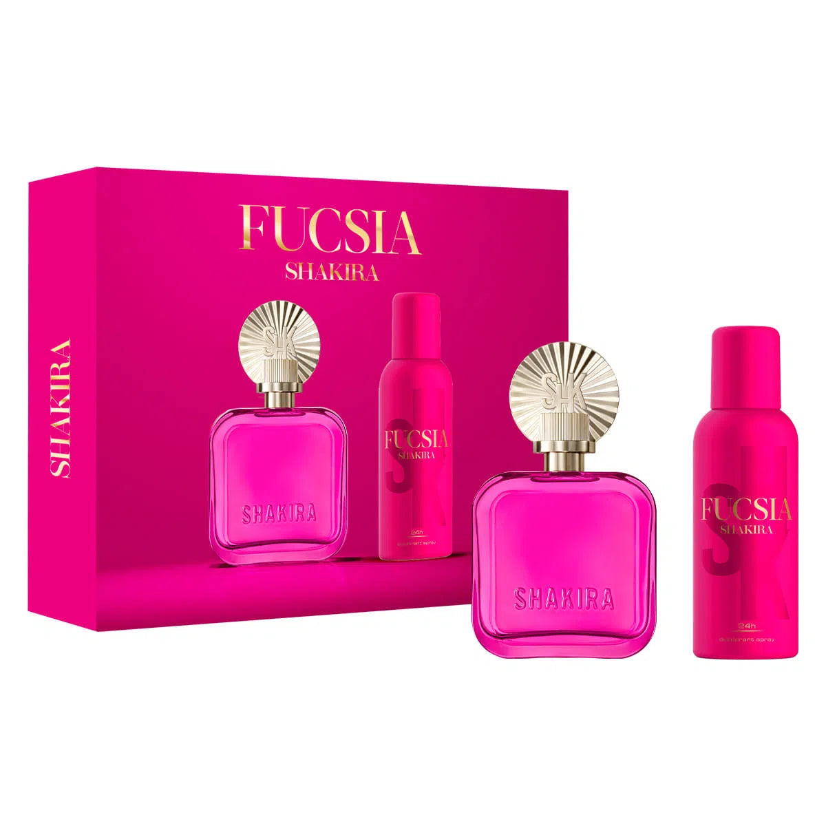 Estuche Shakira Fucsia EDP (W) / 2 Pc SP 80 ml; Deo 150 ml - 8411061085554- 1 - Prive Perfumes Honduras