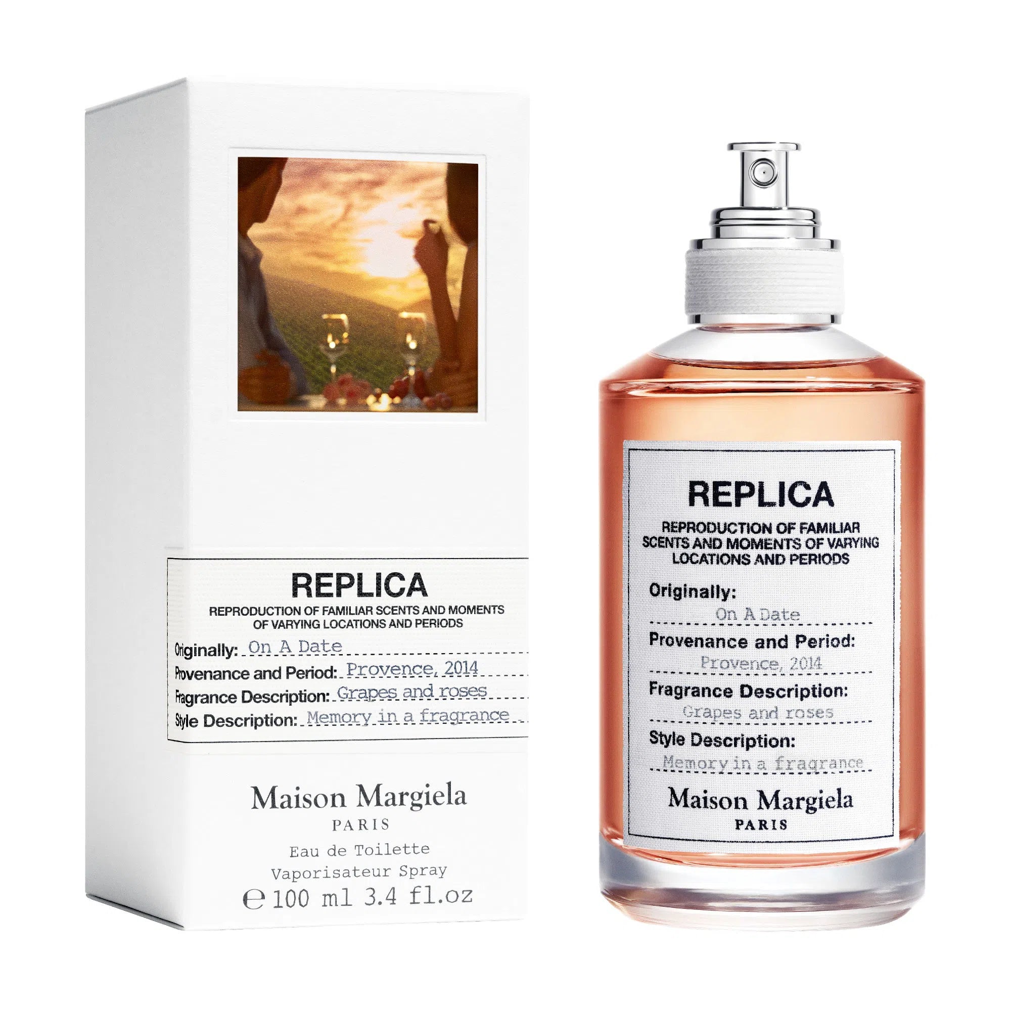 Perfume Maison Margiela Replica On a Date EDT (U) / 100 ml - 3614273711784- 1 - Prive Perfumes Honduras