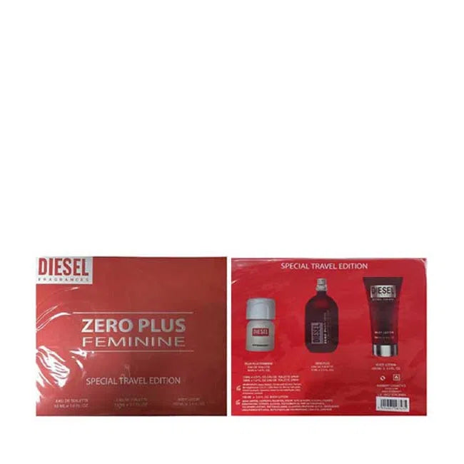Estuche Diesel Zero Plus Feminine EDT (W) / 3 Pc SP 75 ml; BL 100 ml; SP 30 ml - 1 - Privé Perfumes Honduras