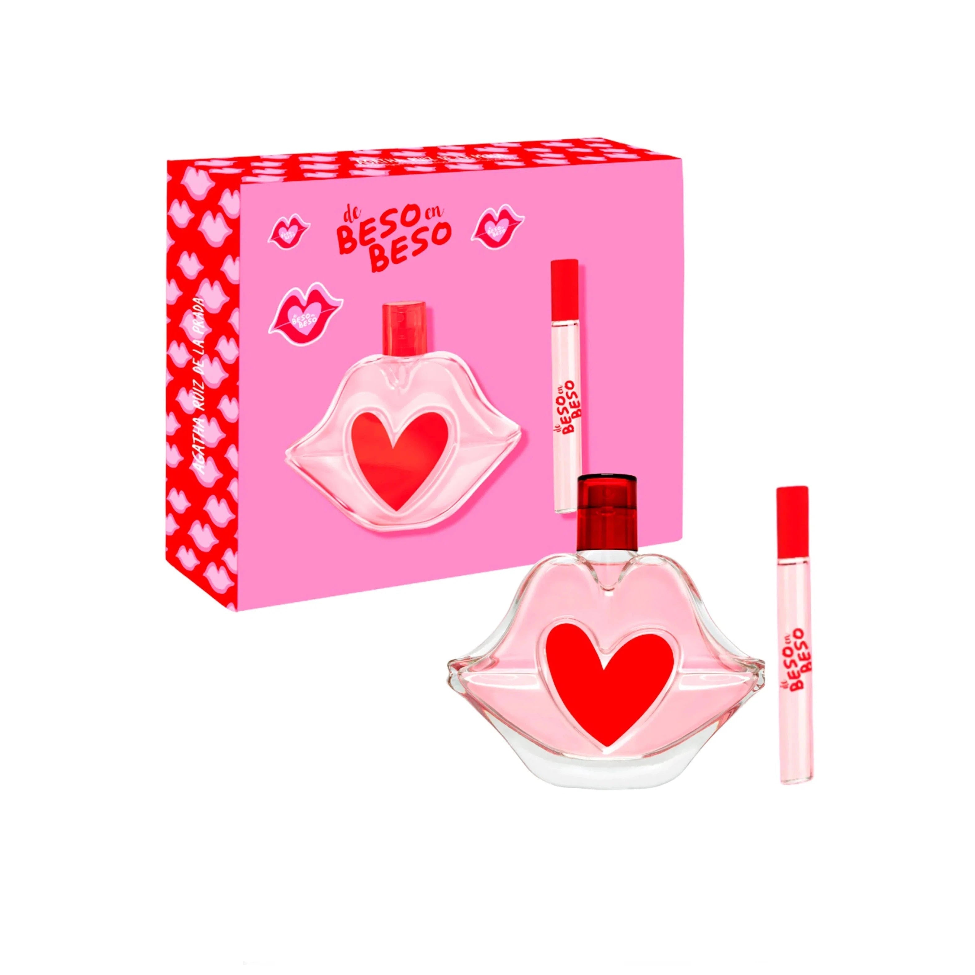 Estuche Agatha Ruiz De La Prada De Beso en Beso EDT (W) / 2 Pc SP 100 ml; Mini 10 ml - 8410225555681- 1 - Prive Perfumes Honduras