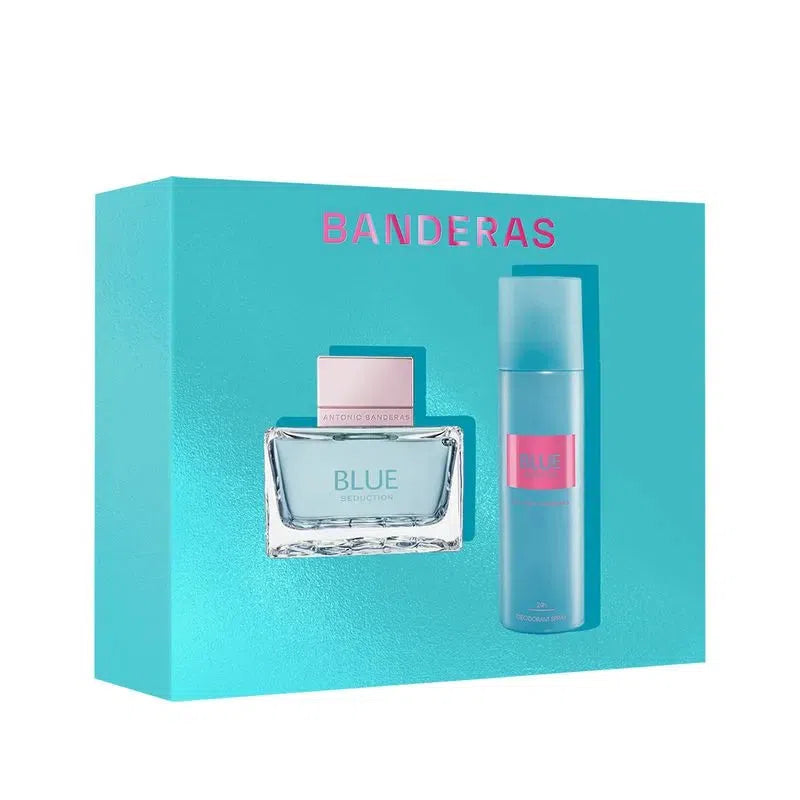 Estuche Antonio Banderas Blue Seduction For Women EDT (W) / 2 Pc SP 80 ml; DEO 150 ml - 1 - Privé Perfumes Honduras