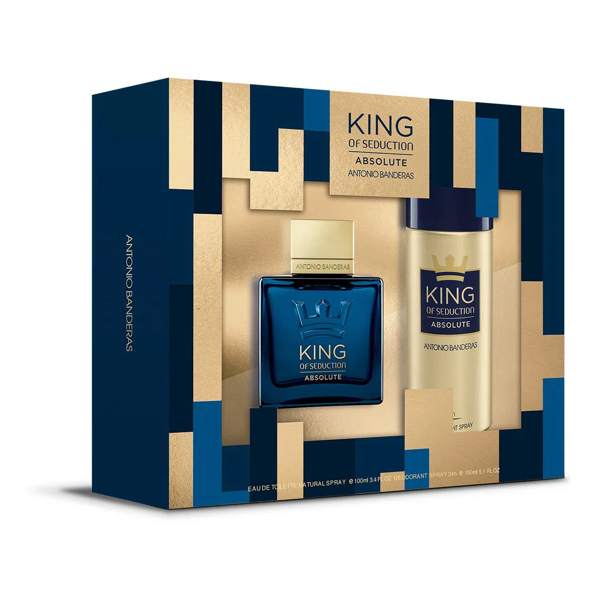 Estuche Antonio Banderas King of Seduction Absolute EDT (M) / 2 Pc 100 ml; DEO 150 ml - 1 - Privé Perfumes Honduras