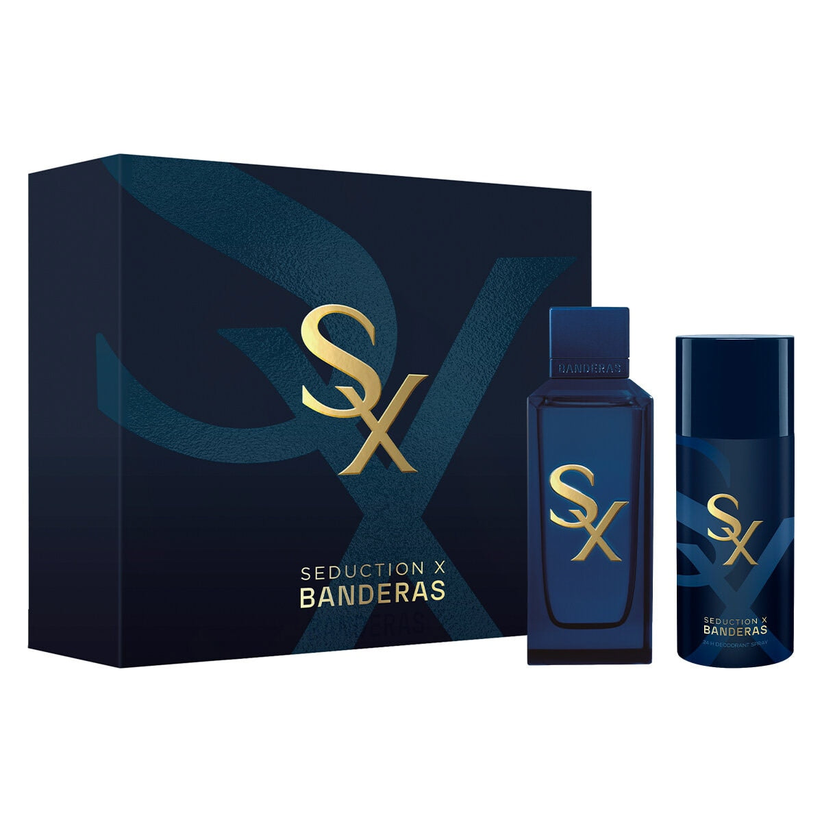Estuche Antonio Banderas Seduction X Man EDP (M) / 2 Pc SP 100 ml; DEO 150 ml - 1 - Privé Perfumes Honduras