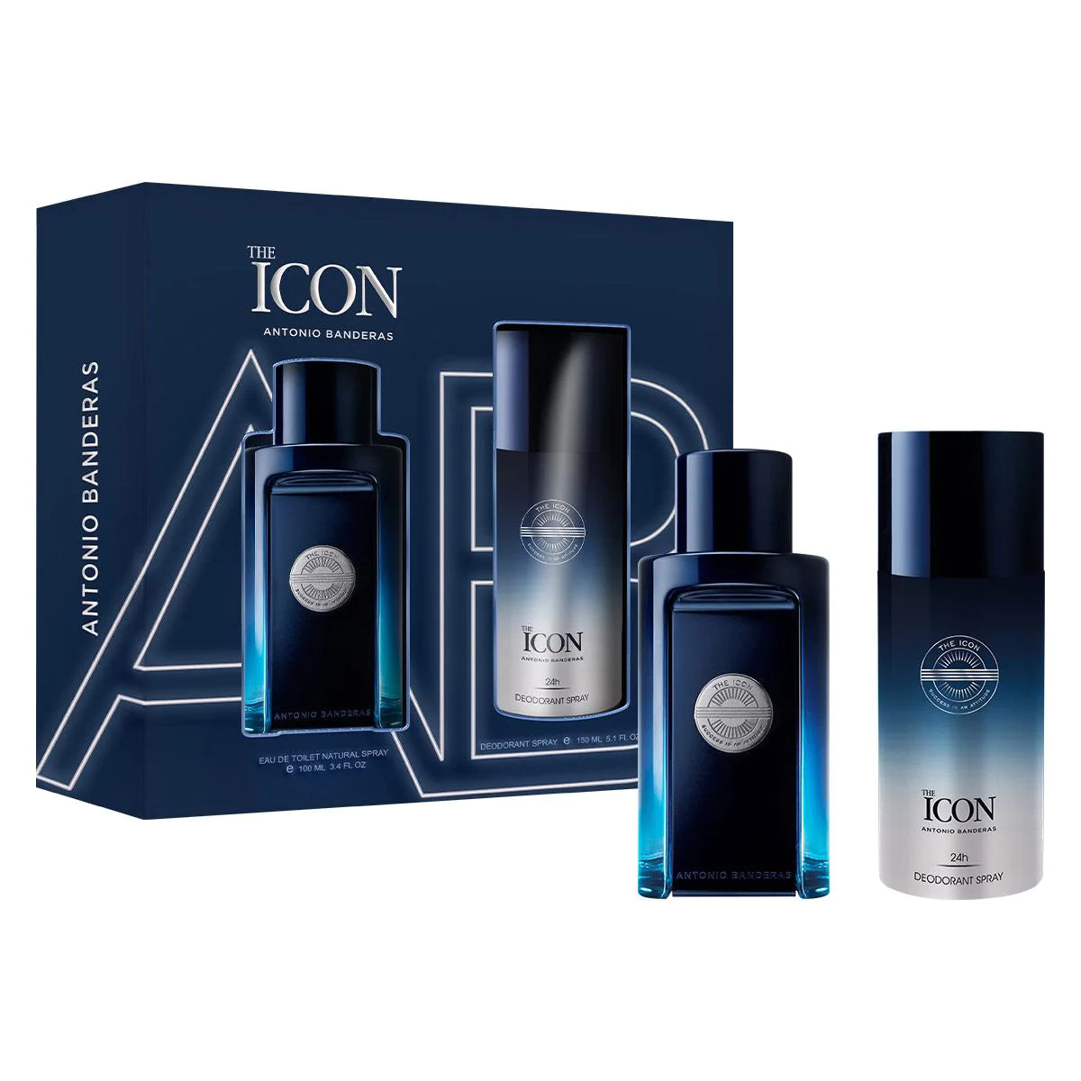 Estuche Antonio Banderas The Icon EDT (M) / 2 Pc SP 100 ml; DEO 150 ml - 1 - Privé Perfumes Honduras