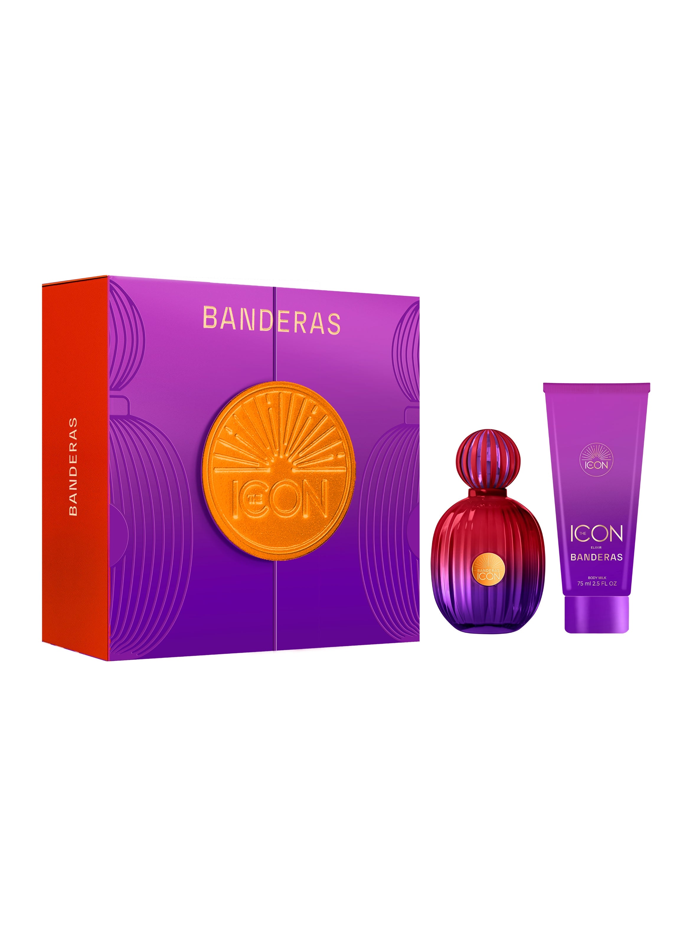 Estuche Antonio Banderas The Icon Elixir Woman EDP (W) / 2 Pc SP 100 ml; BL 75 ml - 1 - Privé Perfumes Honduras