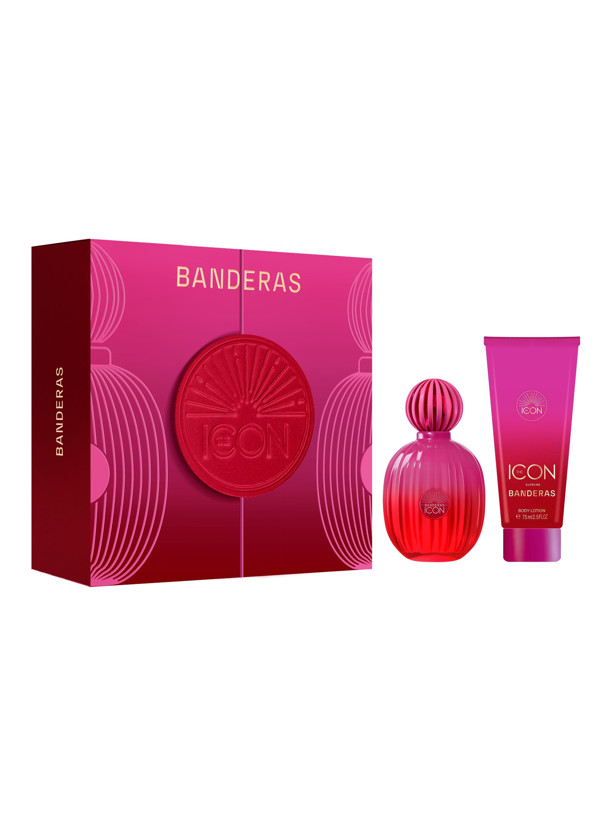 Estuche Antonio Banderas The Icon Supreme EDP Intense (W) / 2 Pc SP 100 ml; DEO 150 ml - 1 - Privé Perfumes Honduras
