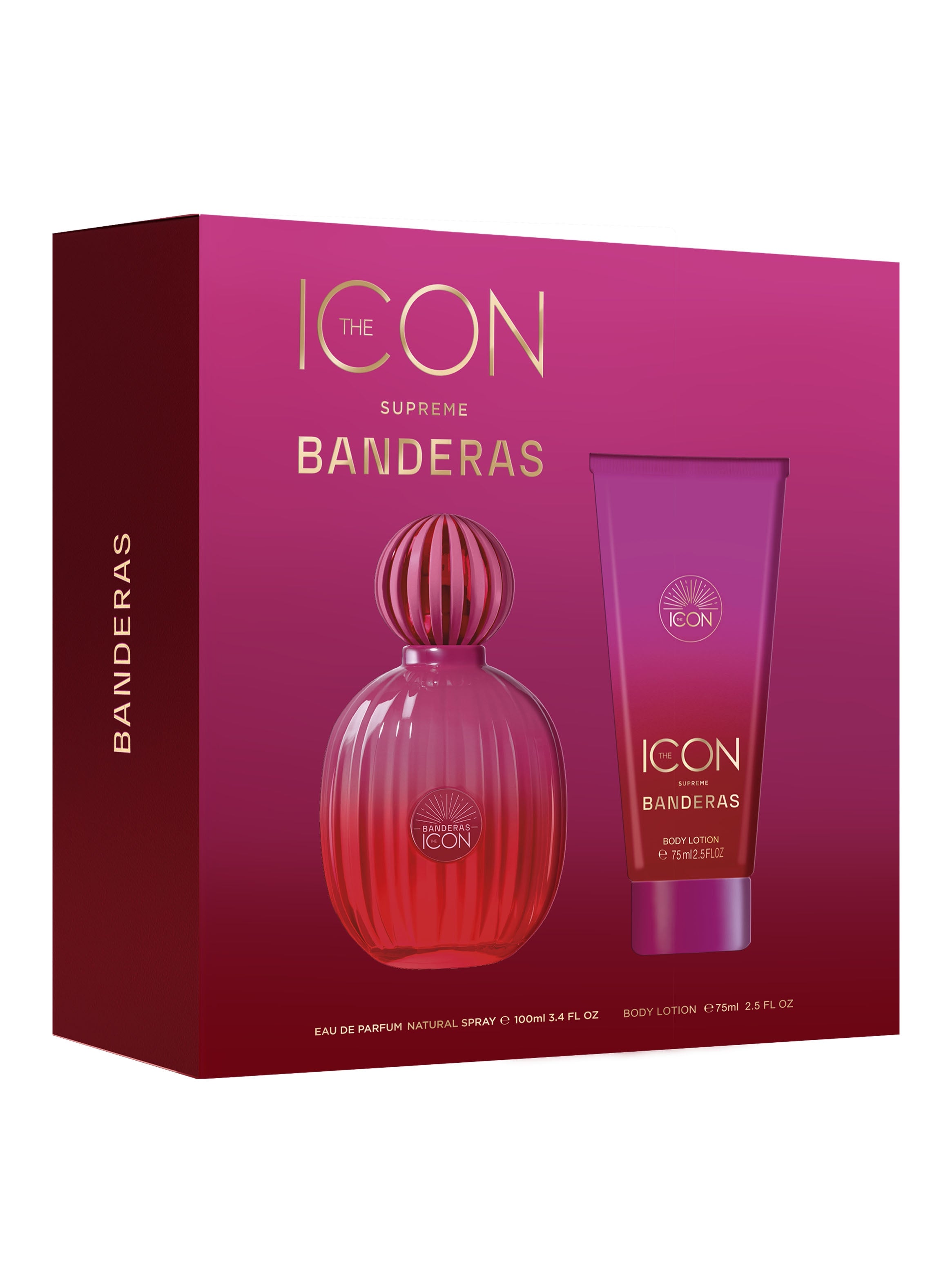 Estuche Antonio Banderas The Icon Supreme EDP Intense (W) / 2 Pc SP 100 ml; DEO 150 ml - 3 - Privé Perfumes Honduras