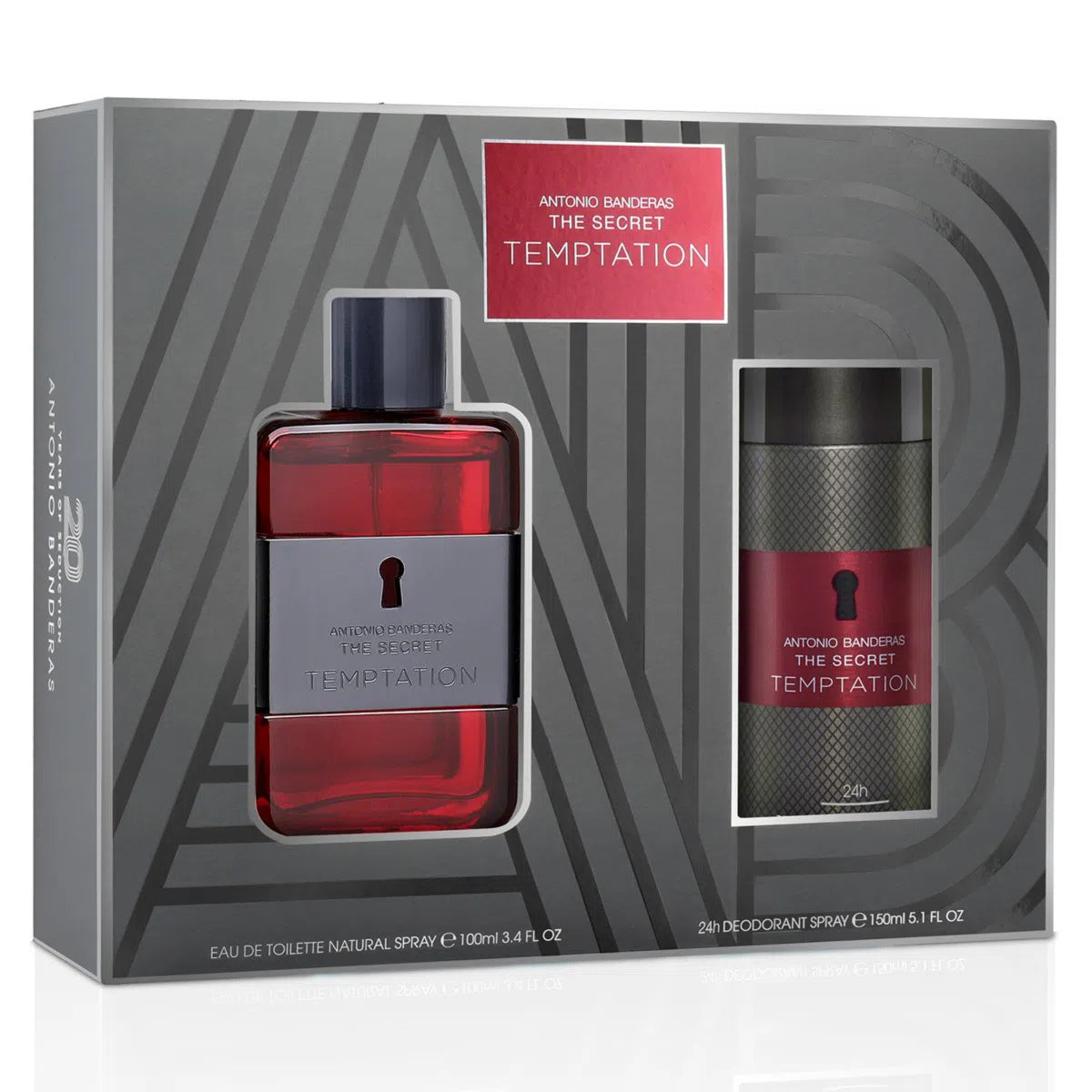 Estuche Antonio Banderas The Secret Temptation EDT (M) / 2 Pc SP 100 ml; DEO 150 ml - 8411061067680- 1 - Prive Perfumes Honduras