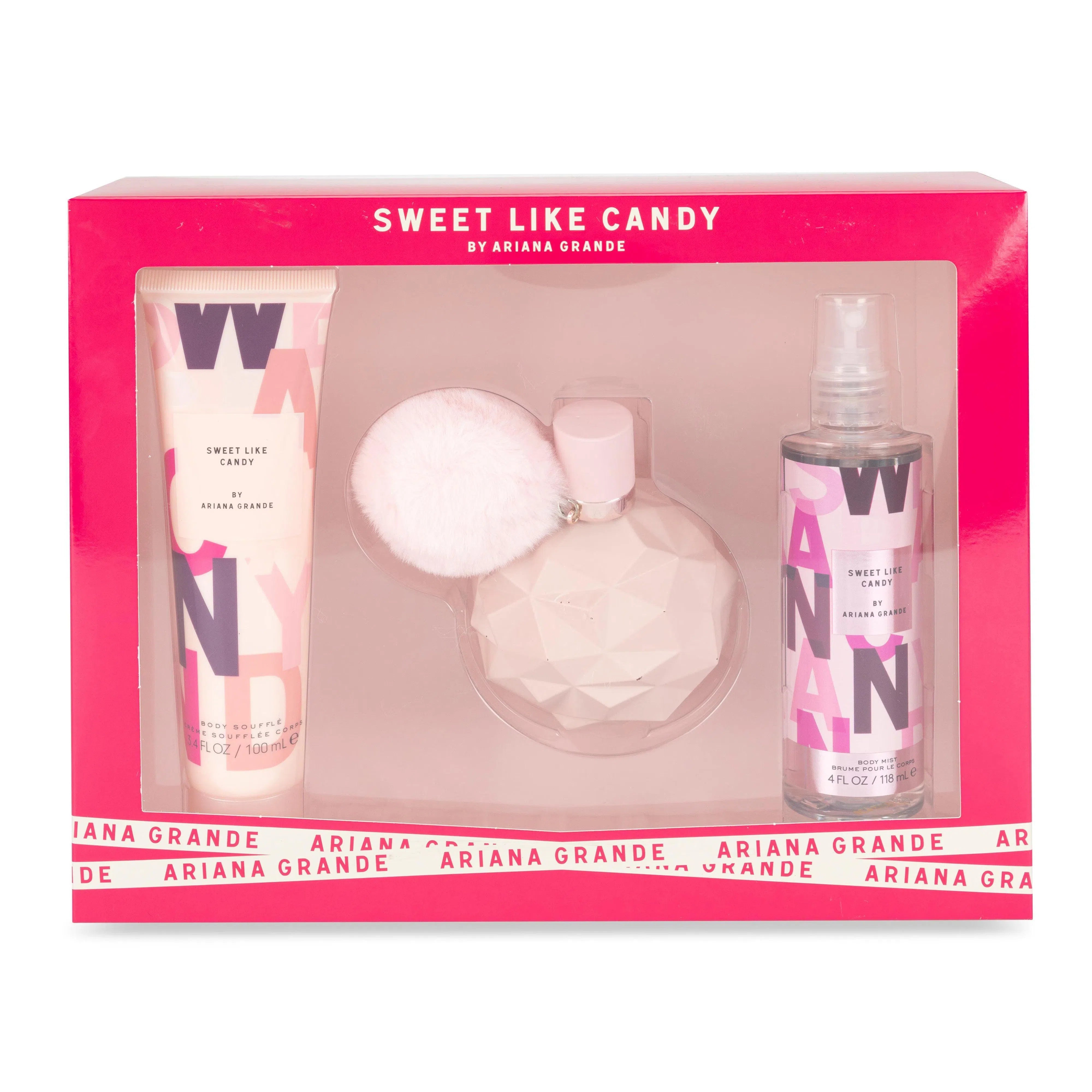 Estuche Ariana Grande Sweet Like Candy EDP (W) / 3Pc SP 100 ml; BM 118 ml; BL 100 ml - 810101501630- 1 - Prive Perfumes Honduras