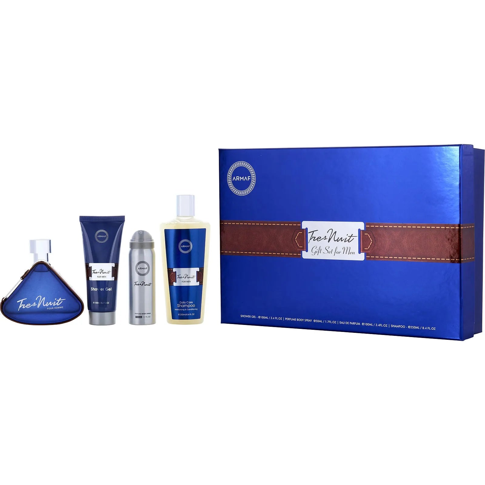 Estuche Armaf Tres Nuit EDT (M) / 4 Pc SP 105 ml; BS 50 ml; SG 100ml; Shampoo 250 ml - 1 - Privé Perfumes Honduras