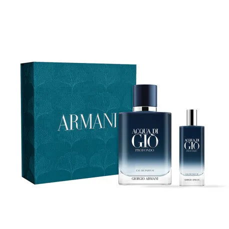 Estuche Armani Acqua Di Giò Profondo EDP (M) / 2 Pc SP 100 ml; Mini SP 15 ml - 1 - Privé Perfumes Honduras