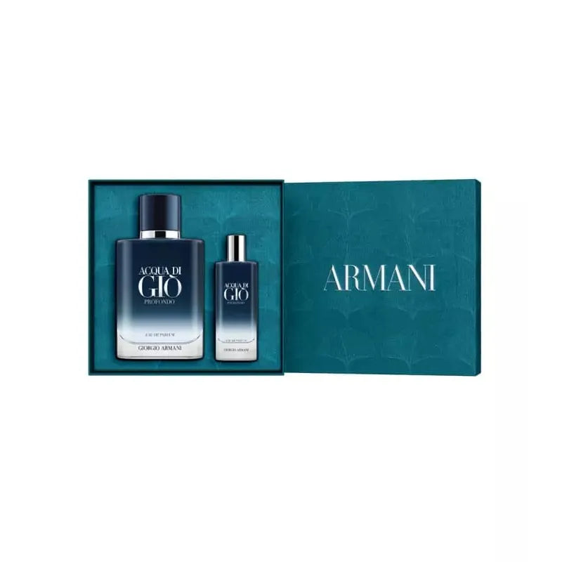 Estuche Armani Acqua Di Giò Profondo EDP (M) / 2 Pc SP 100 ml; Mini SP 15 ml - 2 - Privé Perfumes Honduras