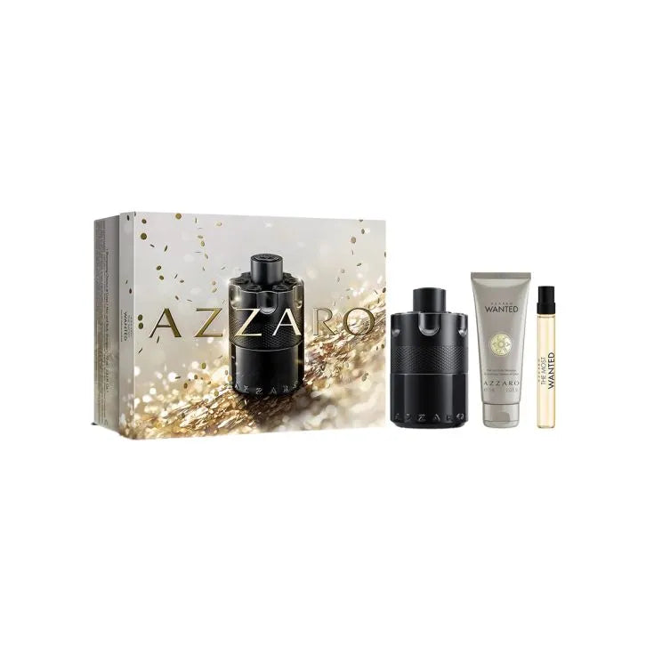Estuche Azzaro The Most Wanted EDP Intense (M) / 3 Pc SP 100 ml; SG 75 ml; Mini SP 10 ml - 1 - Privé Perfumes Honduras