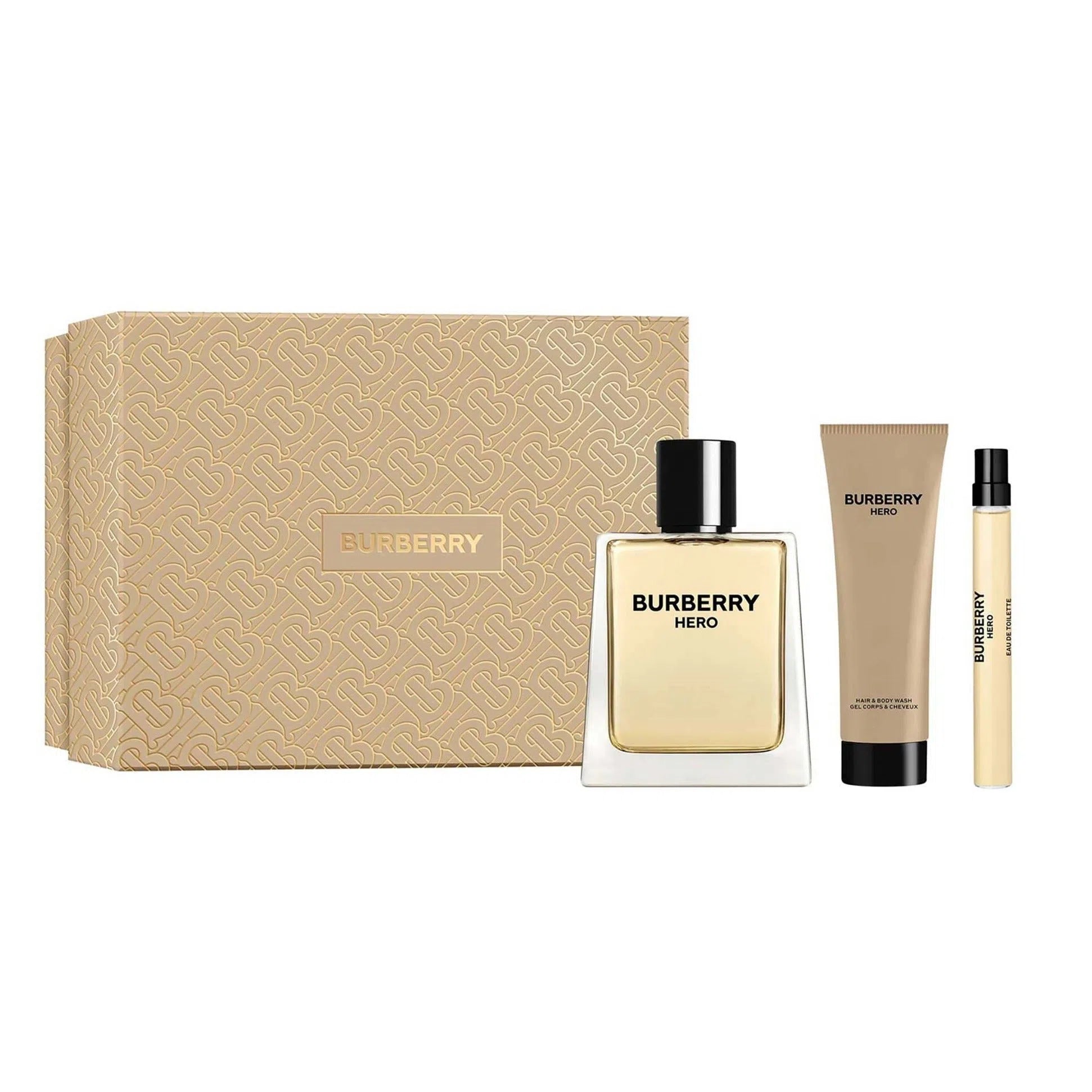 Estuche Burberry Hero EDT (M) / 3 Pc SP 100 ml; SG 75 ml; SP 10 ml - 1 - Privé Perfumes Honduras