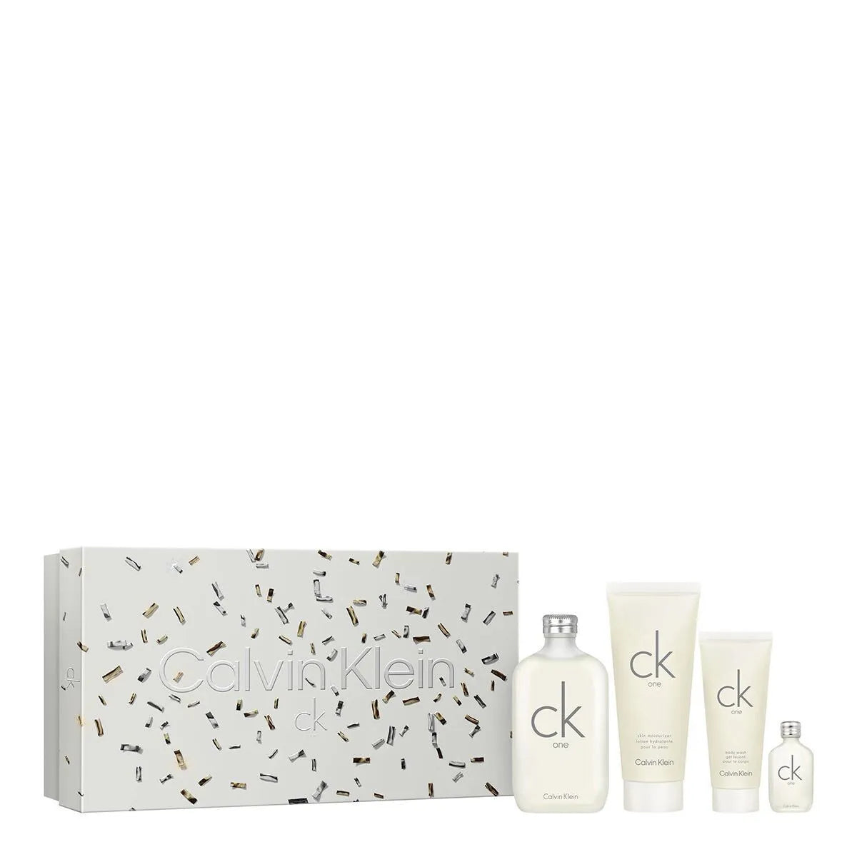 Estuche Calvin Klein CK One EDT (M) / 4 Pc SP 200 ml; BL 200 ml; SG 100 ml; SP 15 ml - 2 - Privé Perfumes Honduras