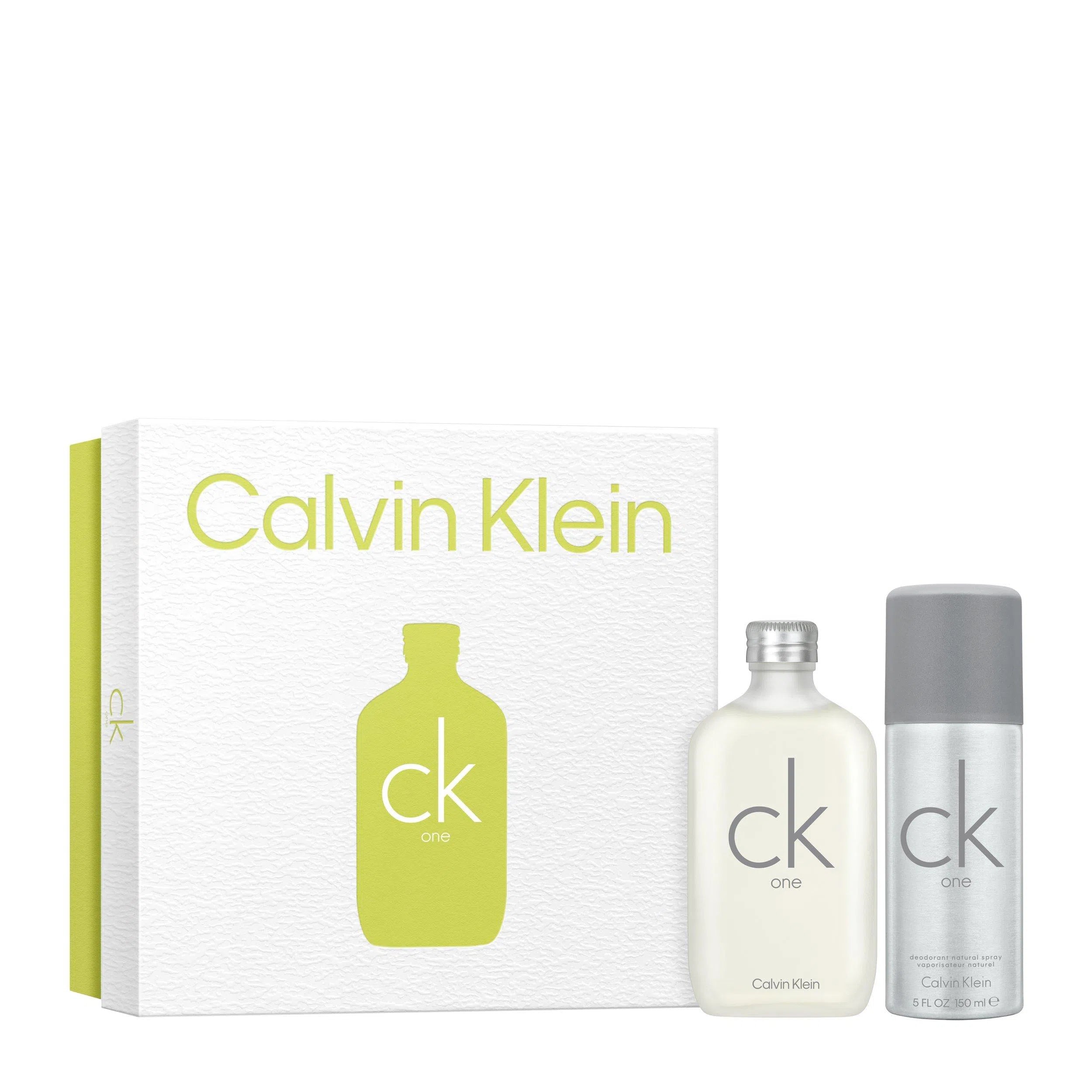Estuche Calvin Klein CK One EDT (U) / 2 Pc SP 100 ml; DSPR 150 ml - 1 - Privé Perfumes Honduras