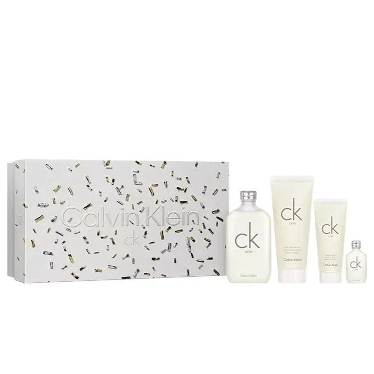 Estuche Calvin Klein CK One EDT (U) / 4 Pc SP 200 ml; BL 200 ml; SG 100 ml; SP 15 ml - 1 - Privé Perfumes Honduras
