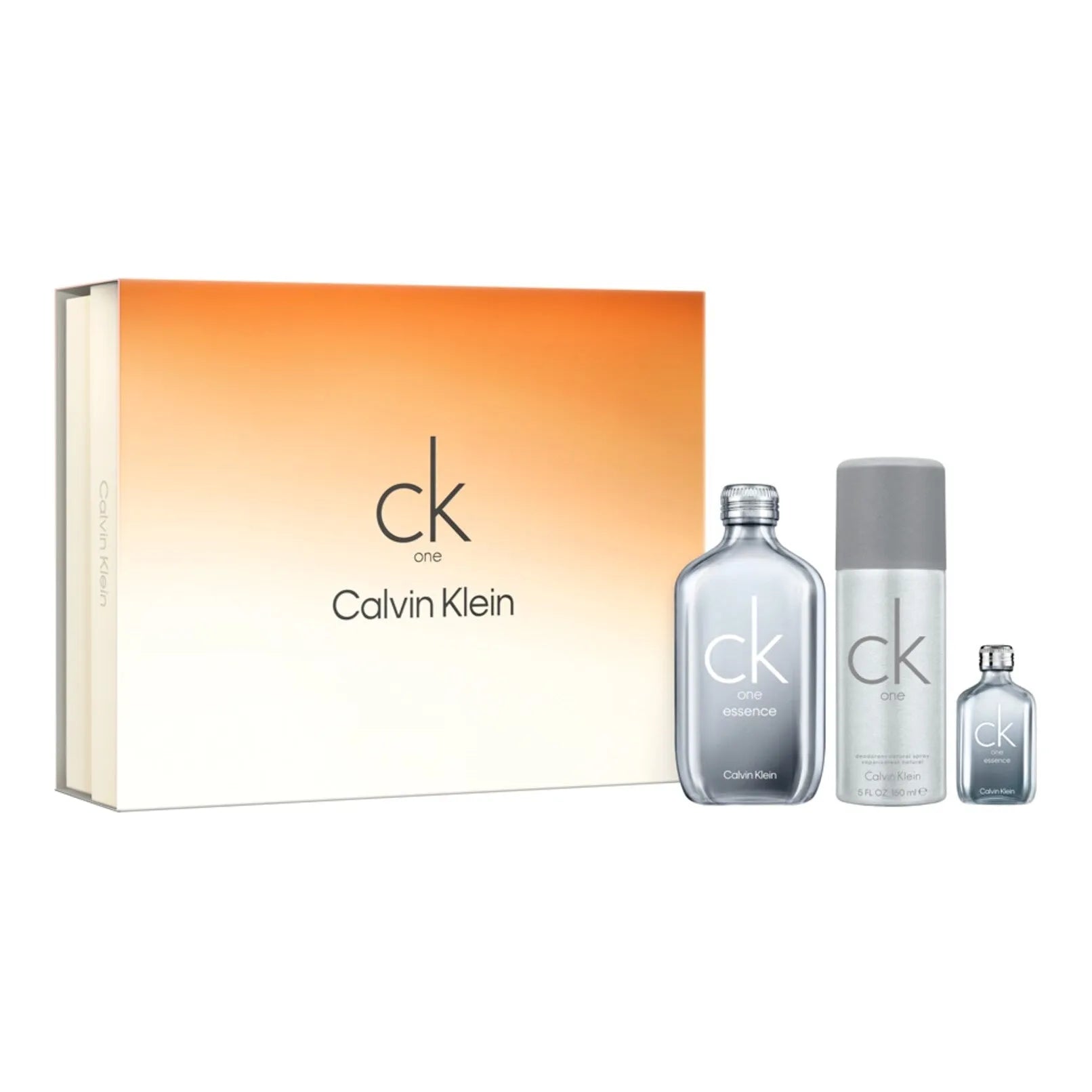 Estuche Calvin Klein CK One Essence EDP (U) / 3 Pc SP 100 ml; DEO 150 ml; SP 10 ml - 1 - Privé Perfumes Honduras