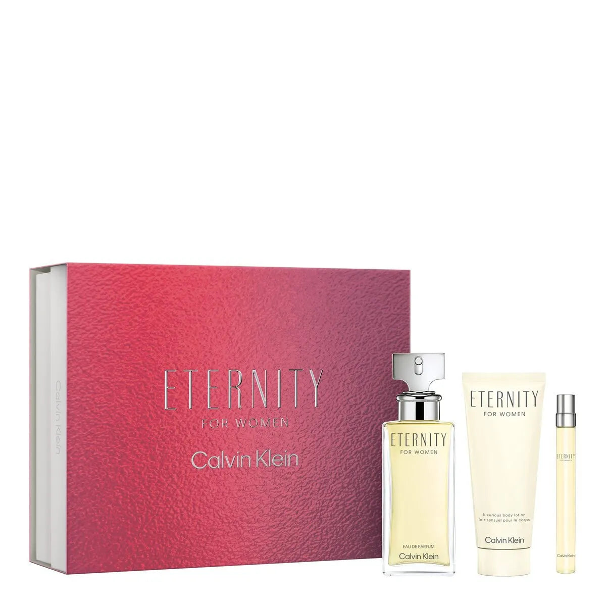 Estuche Calvin Klein Eternity For Women EDP (W) / 3 Pc SP 100 ml; BL 100 ml; Mini SP 10 ml - 2 - Privé Perfumes Honduras