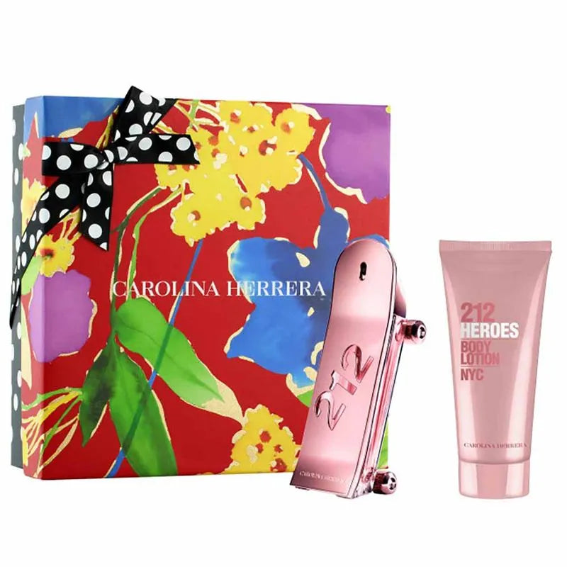 Estuche Carolina Herrera 212 Heroes For Her EDP (W) / 2 Pc SP 80 ml; BL 100 ml - 1 - Privé Perfumes Honduras
