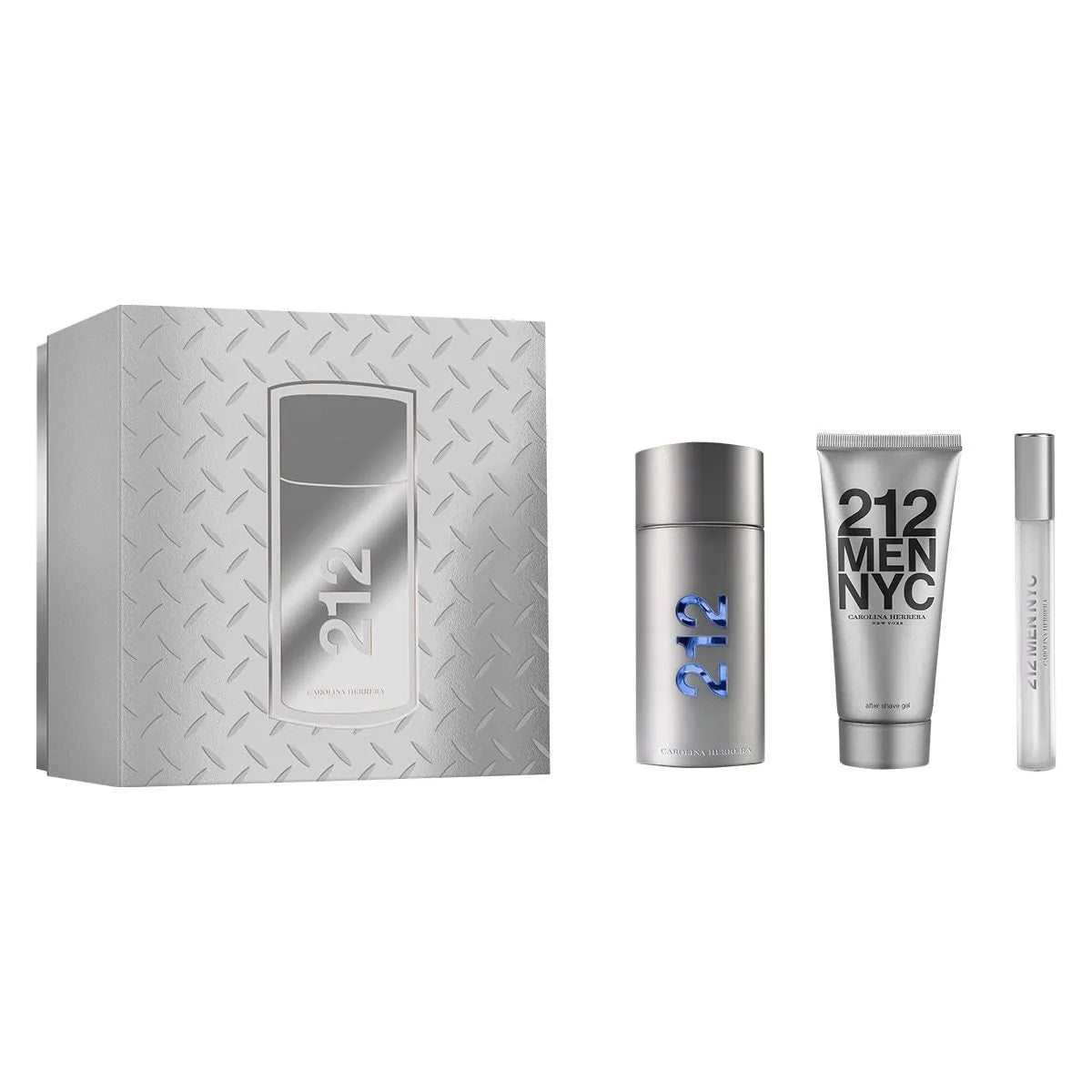 Estuche Carolina Herrera 212 Men NYC EDT (M) / 3 Pc SP 100 ml; SG 100 ml; SP 10 ml - 2 - Privé Perfumes Honduras