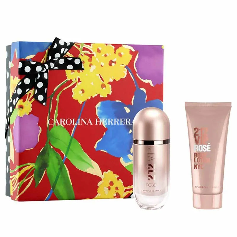 Estuche Carolina Herrera 212 VIP Rose EDP (W) / 2 Pc SP 80 ml; BL 100 ml - 1 - Privé Perfumes Honduras