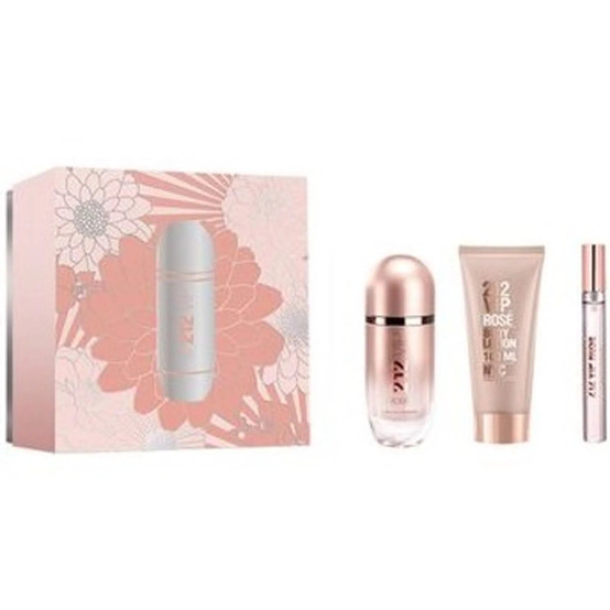 Estuche Carolina Herrera 212 VIP Rose EDP (W) / 3 Pc SP 80 ml; BL 100 ml; Mini - 1 - Privé Perfumes Honduras