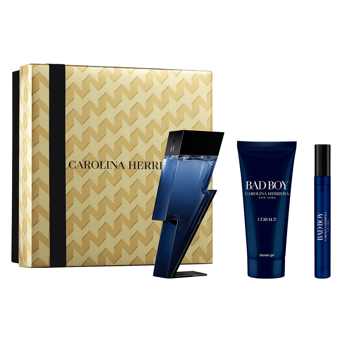 Estuche Carolina Herrera Bad Boy Cobalt EDP (M) / 3 Pc SP 100 ml; SG 100 ml; SP 10 ml - 2 - Privé Perfumes Honduras