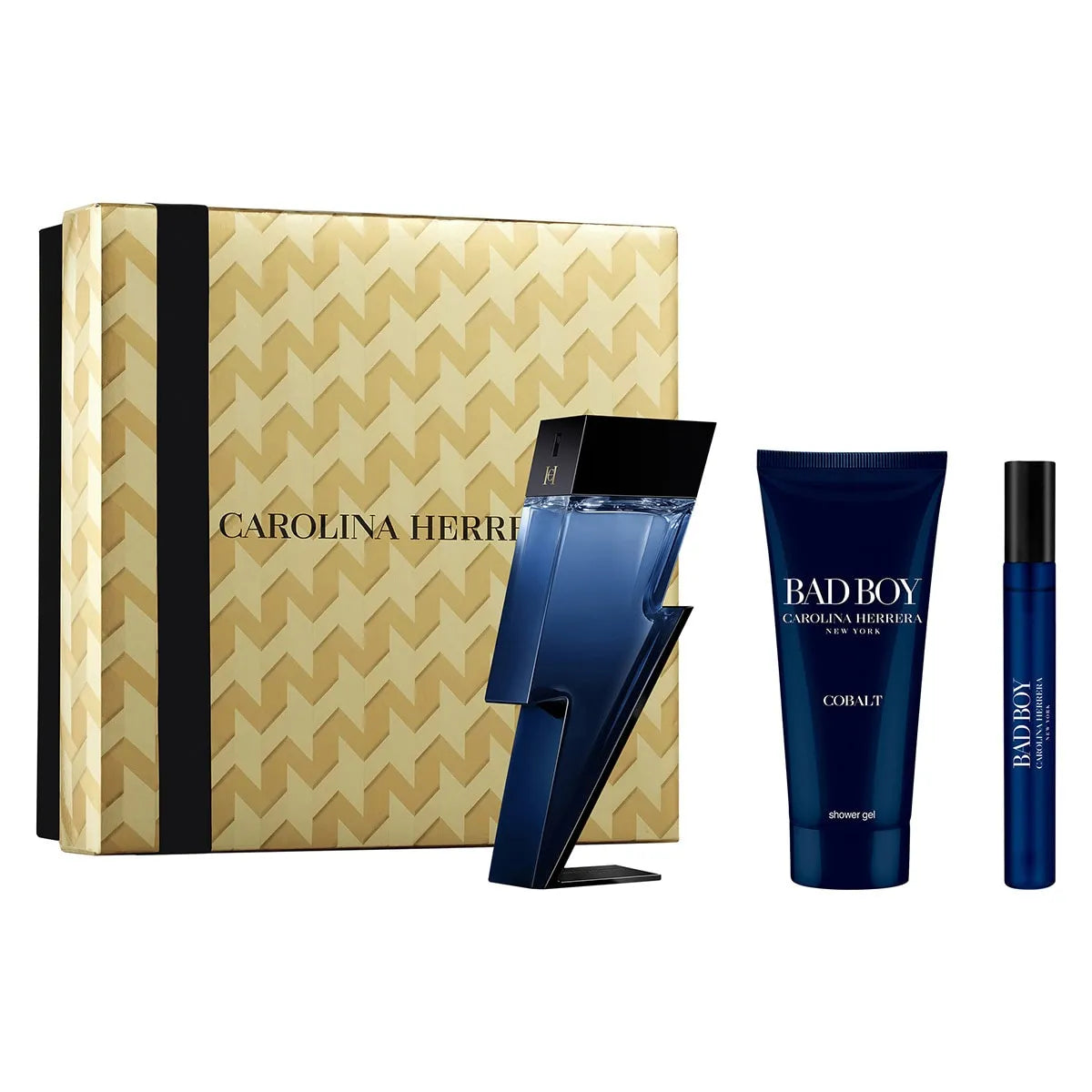 Estuche Carolina Herrera Bad Boy Cobalt EDP (M) / 3 Pc SP 100 ml; SG 100 ml; SP 10 ml - 2 - Privé Perfumes Honduras