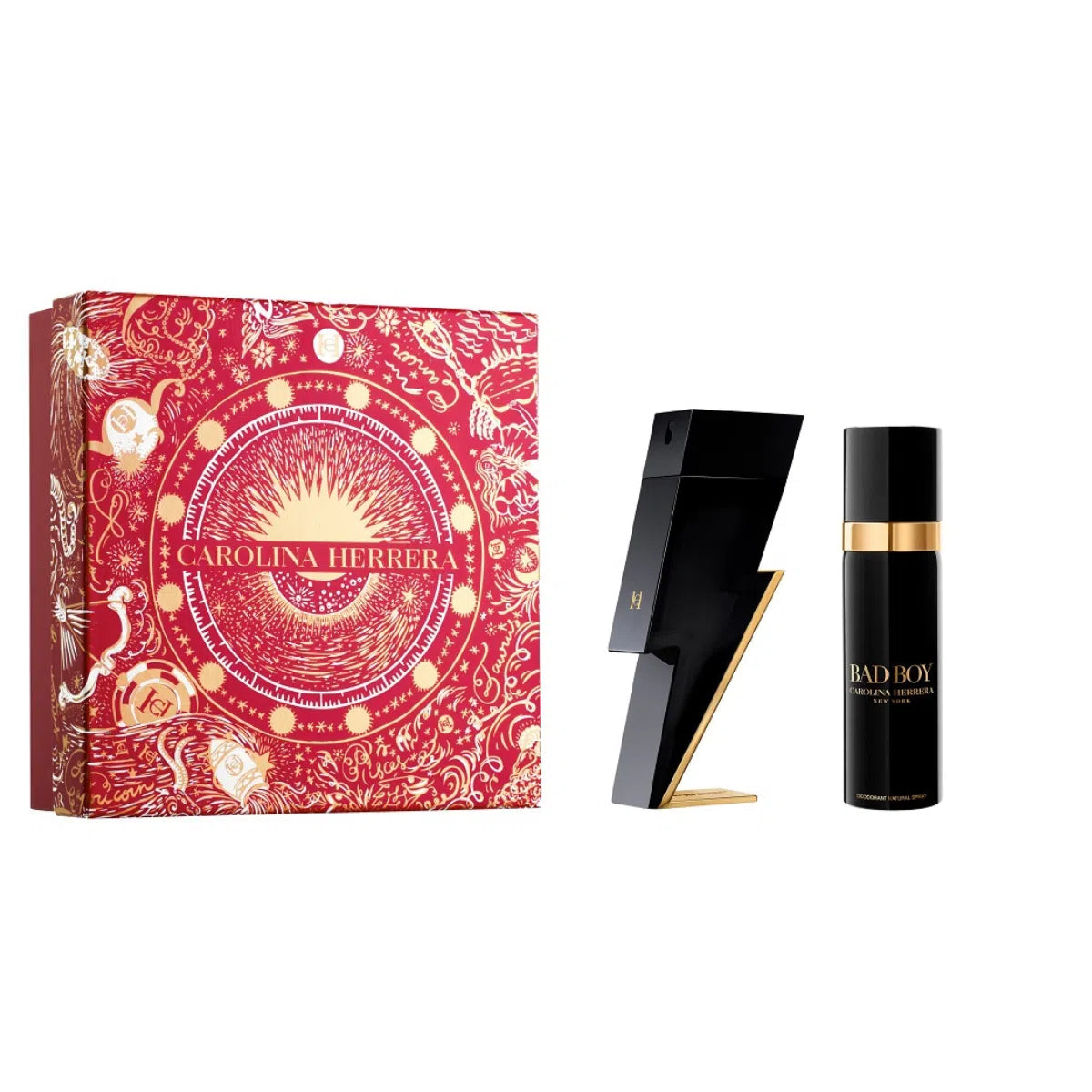 Estuche Carolina Herrera Bad Boy EDT (M) / 2 Pc 100 ml; DEO Spray 100 ml - 8411061075074- 1 - Prive Perfumes Honduras